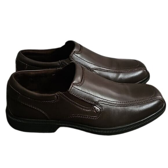 Nunn Bush Bleeker Street Bike Toe Slip On Dress Shoes 9.5 Men\'s New Brown Office main image 9